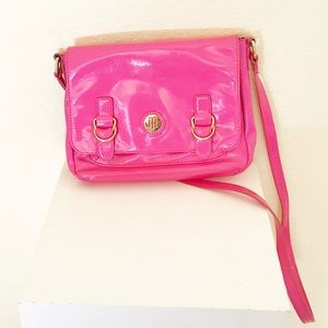Tommy Hilfiger pink shiny leather crossbody